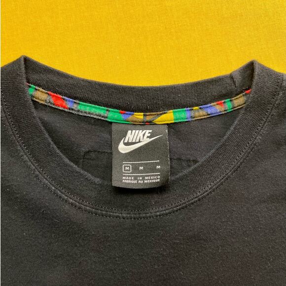 Nike Black Short Sleeve Just Do It Peace Sign T-Shirt, Size M - Picture 5 of 13